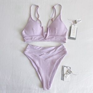 L*Space Peony Siren Top (M) + Court Bitsy Bottom (XS) | Pointelle Rib | NWT